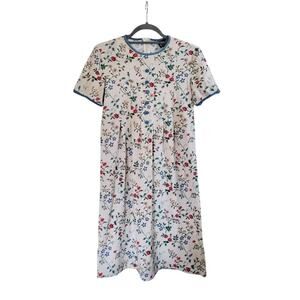 80s Vintage Retro Cottagecore Floral Rayon Whirlaway Frocks Dress, Size Small